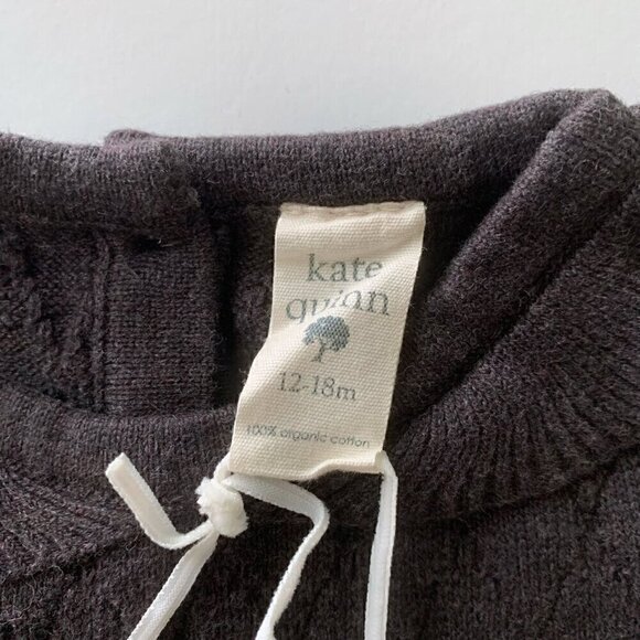 Kate Quinn Organics Black Sleeveless Peter Pan Sweater Bodysuit 12-18 Months - Picture 2 of 4